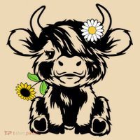 Cute Highland Cow Sunflower Tote Bag thumb 4