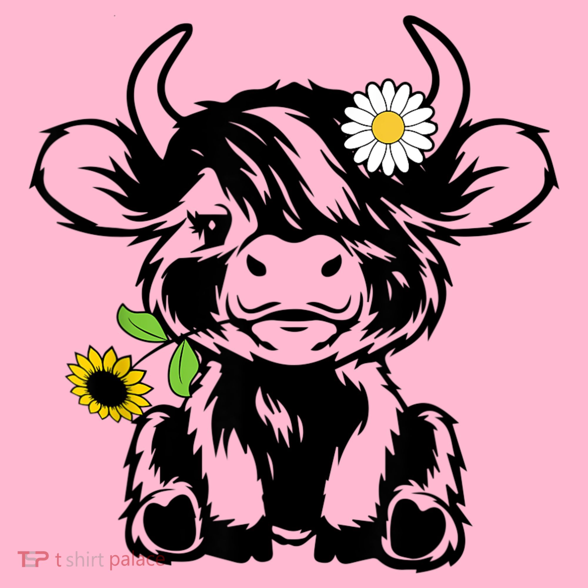 Cute Highland Cow Sunflower Coaster