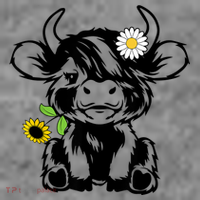 Cute Highland Cow Sunflower Toddler Hoodie thumb 2
