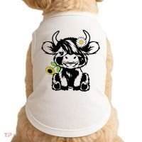 Cute Highland Cow Sunflower Doggie Tank thumb 0