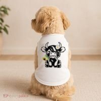 Cute Highland Cow Sunflower Doggie Tank thumb 2