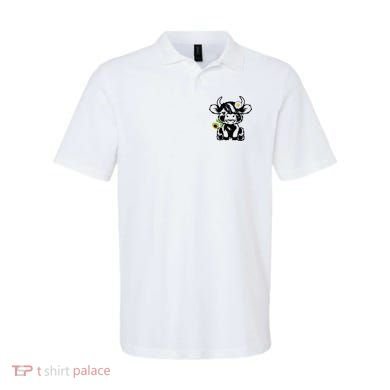 Cute Highland Cow Sunflower Polo