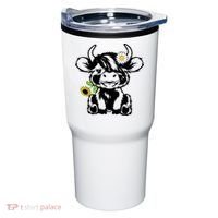 Cute Highland Cow Sunflower Tumbler thumb 0