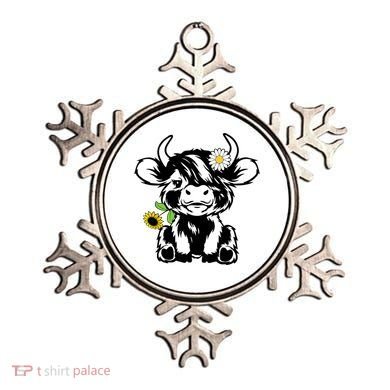Cute Highland Cow Sunflower Ornament