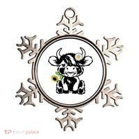 Cute Highland Cow Sunflower Ornament thumb 0
