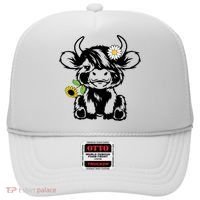 Cute Highland Cow Sunflower Hat thumb 0