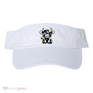 Cute Highland Cow Sunflower Visor