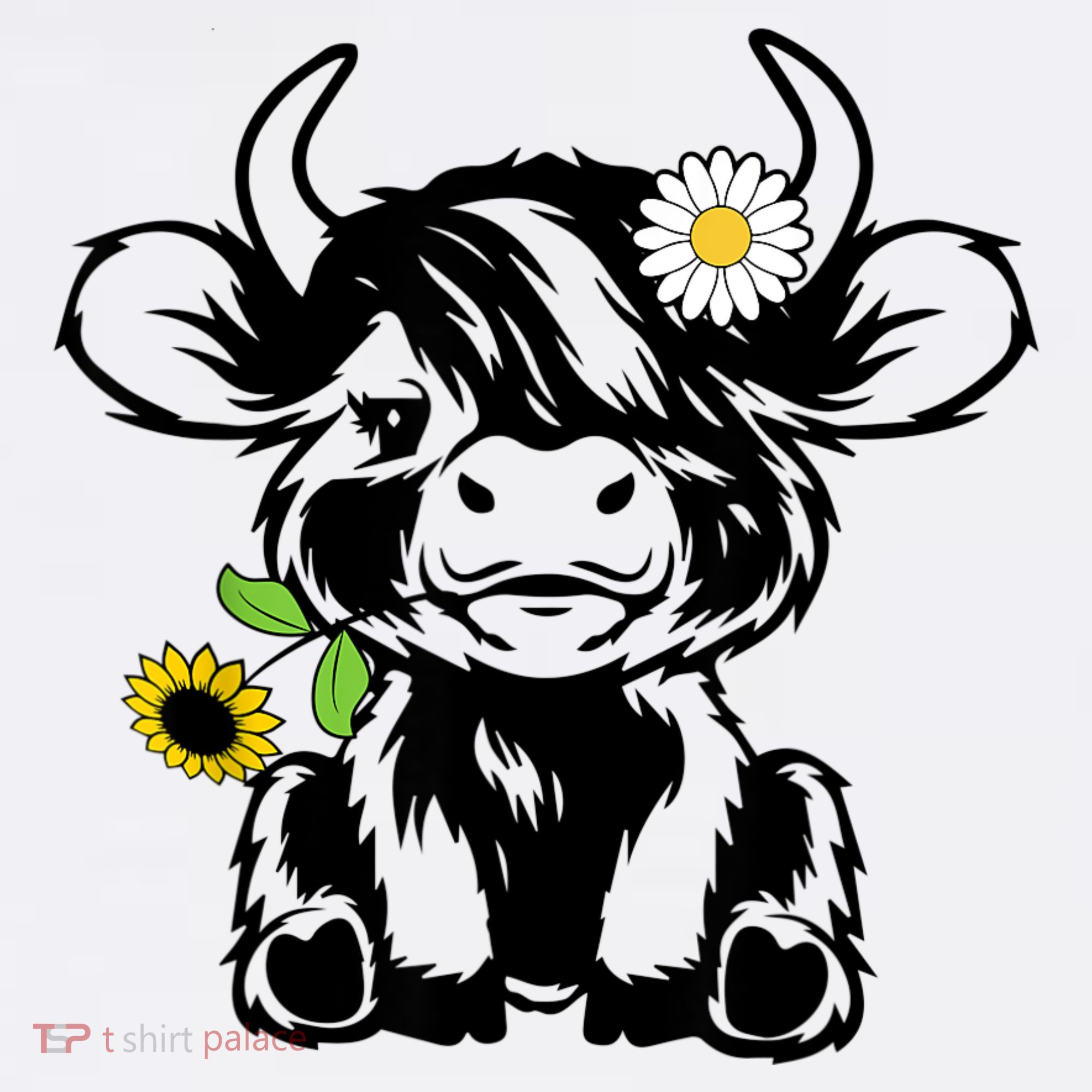 Cute Highland Cow Sunflower Visor