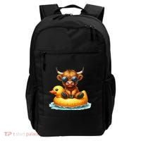 Cute Highland Cow Duck Pool Float Summer Vibes Swimming Backpack thumb 0