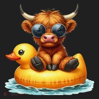 Cute Highland Cow Duck Pool Float Summer Vibes Swimming Tumbler thumb 3