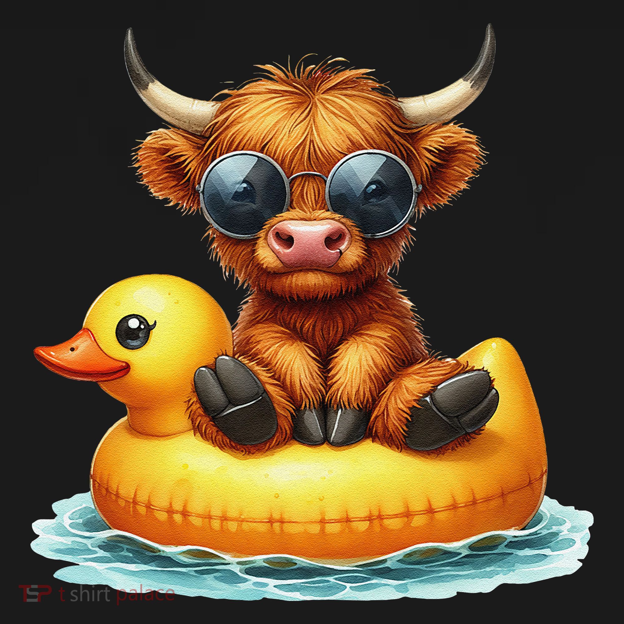 Cute Highland Cow Duck Pool Float Summer Vibes Swimming Ornament