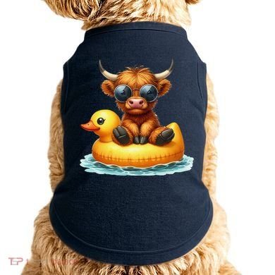 Cute Highland Cow Duck Pool Float Summer Vibes Swimming Doggie Tank