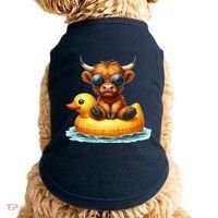 Cute Highland Cow Duck Pool Float Summer Vibes Swimming Doggie Tank thumb 0