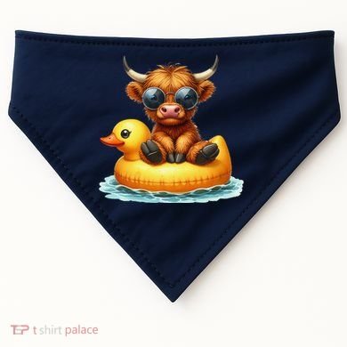 Cute Highland Cow Duck Pool Float Summer Vibes Swimming USA-Made Doggie Bandana