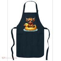 Cute Highland Cow Duck Pool Float Summer Vibes Swimming Apron thumb 0