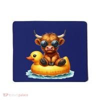 Cute Highland Cow Duck Pool Float Summer Vibes Swimming Mousepad thumb 0