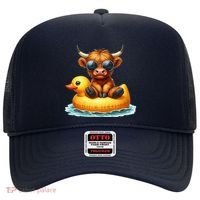 Cute Highland Cow Duck Pool Float Summer Vibes Swimming Hat thumb 0