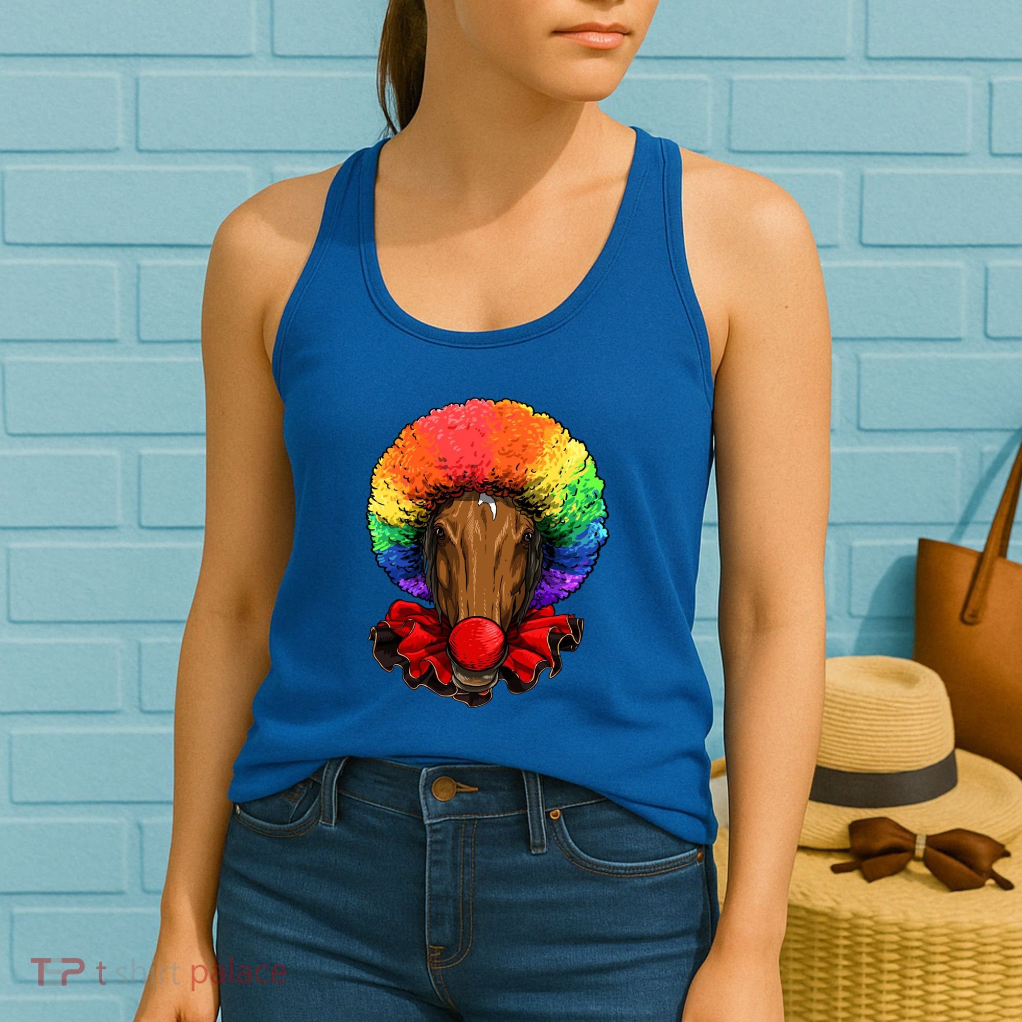 Clown Horse Carnival Circus Staff Farmer Horse Lover Cow Cool Gift Women's Tank Top