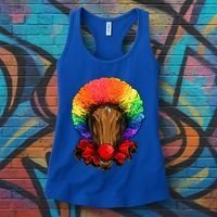 Clown Horse Carnival Circus Staff Farmer Horse Lover Cow Cool Gift Women's Tank Top thumb 3