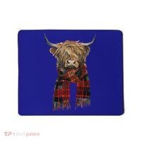 Cute Highland Cow Wearing Buffalo Plaid Scarf Farming Farmer  Mousepad thumb 0
