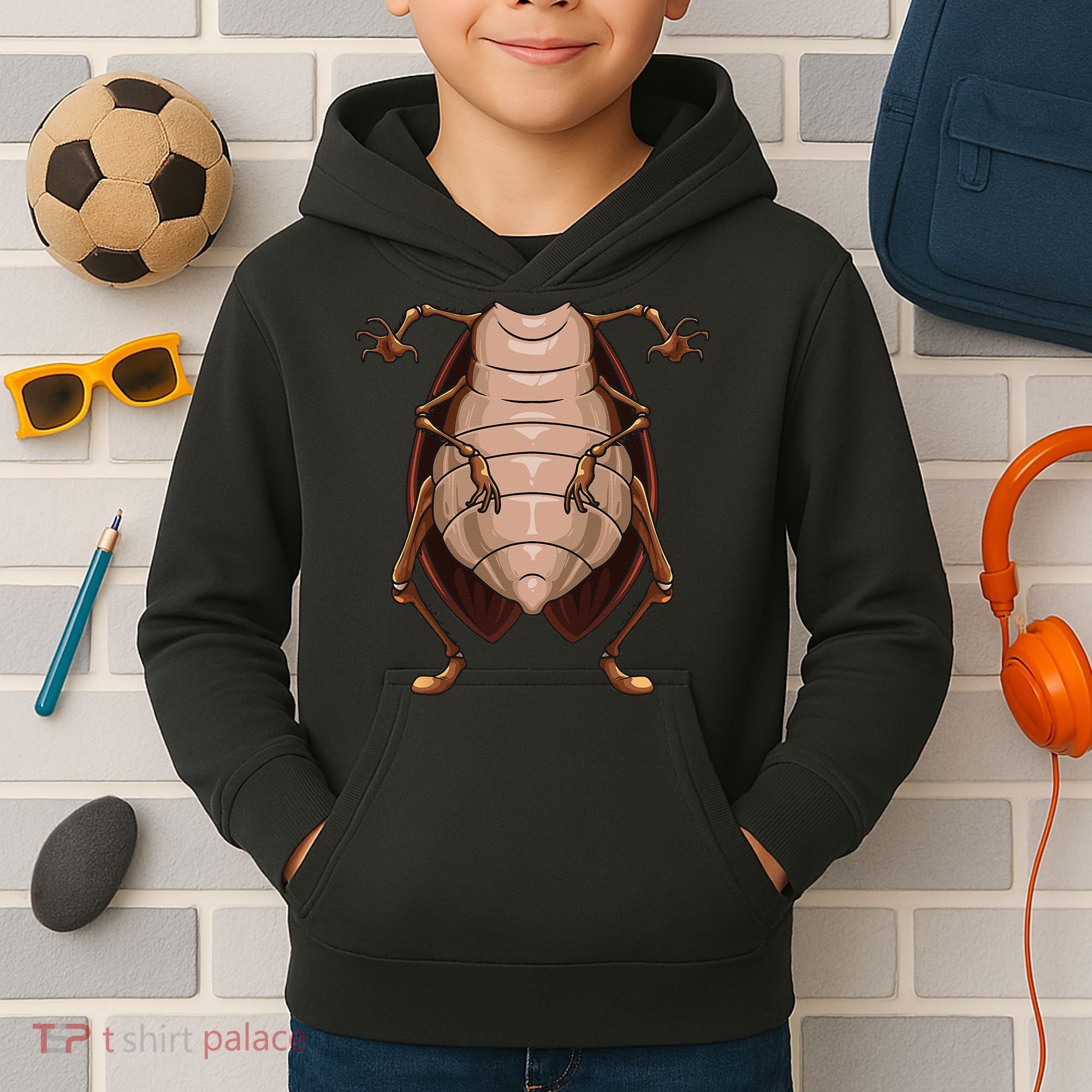 Cool Headless Cockroach Funny Lazy Halloween Costume Gift Kids Hoodie