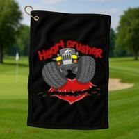 Cute Heart Crusher 4x4 Offgreat Giftroad Truck 4wd Gift Golf Towel thumb 1