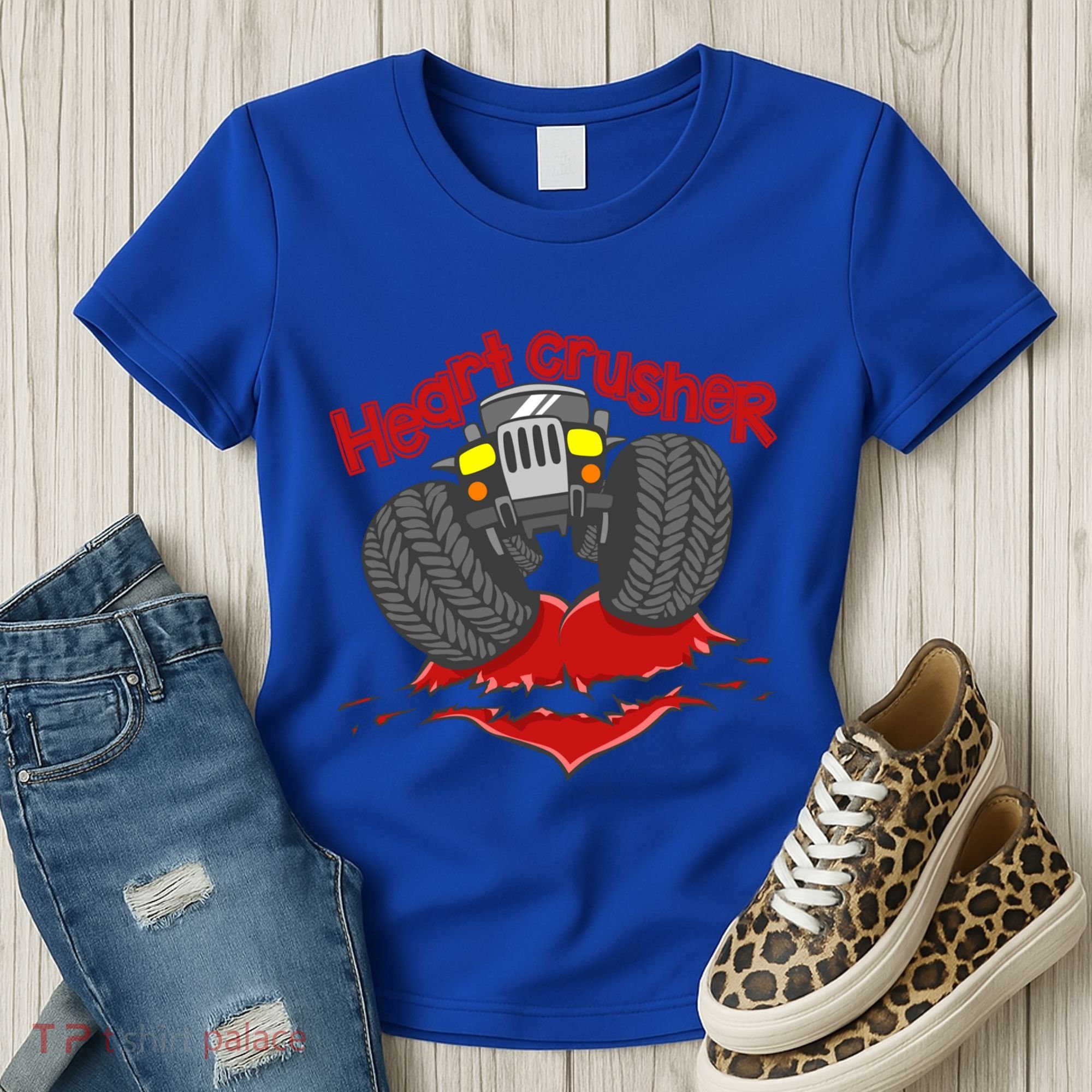 Cute Heart Crusher 4x4 Offgreat Giftroad Truck 4wd Gift Women's T-Shirt