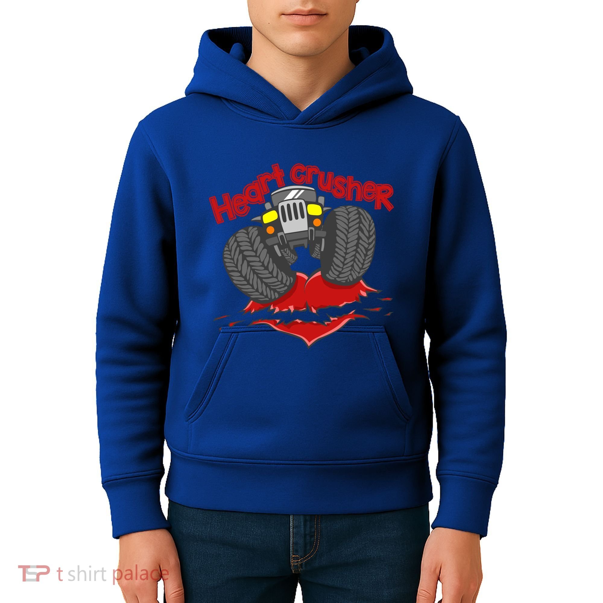 Cute Heart Crusher 4x4 Offgreat Giftroad Truck 4wd Gift Kids Hoodie