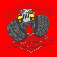 Cute Heart Crusher 4x4 Offgreat Giftroad Truck 4wd Gift Santa Hat thumb 1