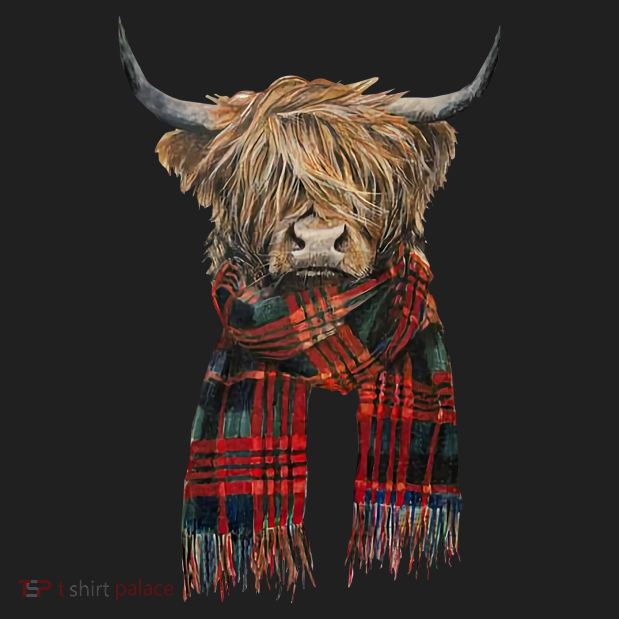 Cute Highland Cow Wearing Buffalo Plaid Scarf Farming Farmer Gift Beanie
