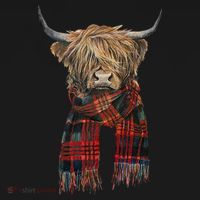 Cute Highland Cow Wearing Buffalo Plaid Scarf Farming Farmer Gift Women's Hoodie thumb 2