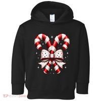 Christmas Holiday Candy Cane Retro Coquette Bow Women Girl Toddler Hoodie thumb 0