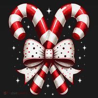 Christmas Holiday Candy Cane Retro Coquette Bow Women Girl Toddler Hoodie thumb 2