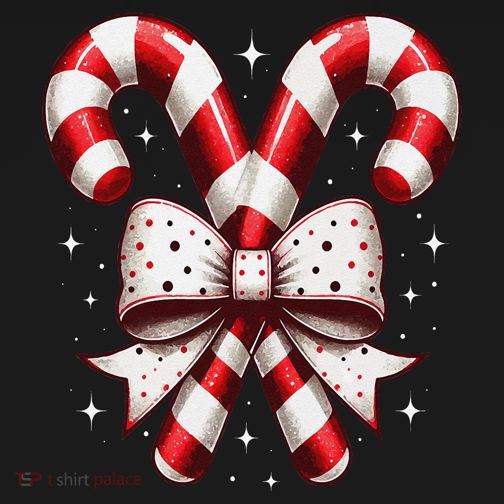 Christmas Holiday Candy Cane Retro Coquette Bow Women Girl Women's T-Shirt