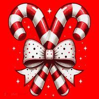Christmas Holiday Candy Cane Retro Coquette Bow Women Girl Santa Hat thumb 1