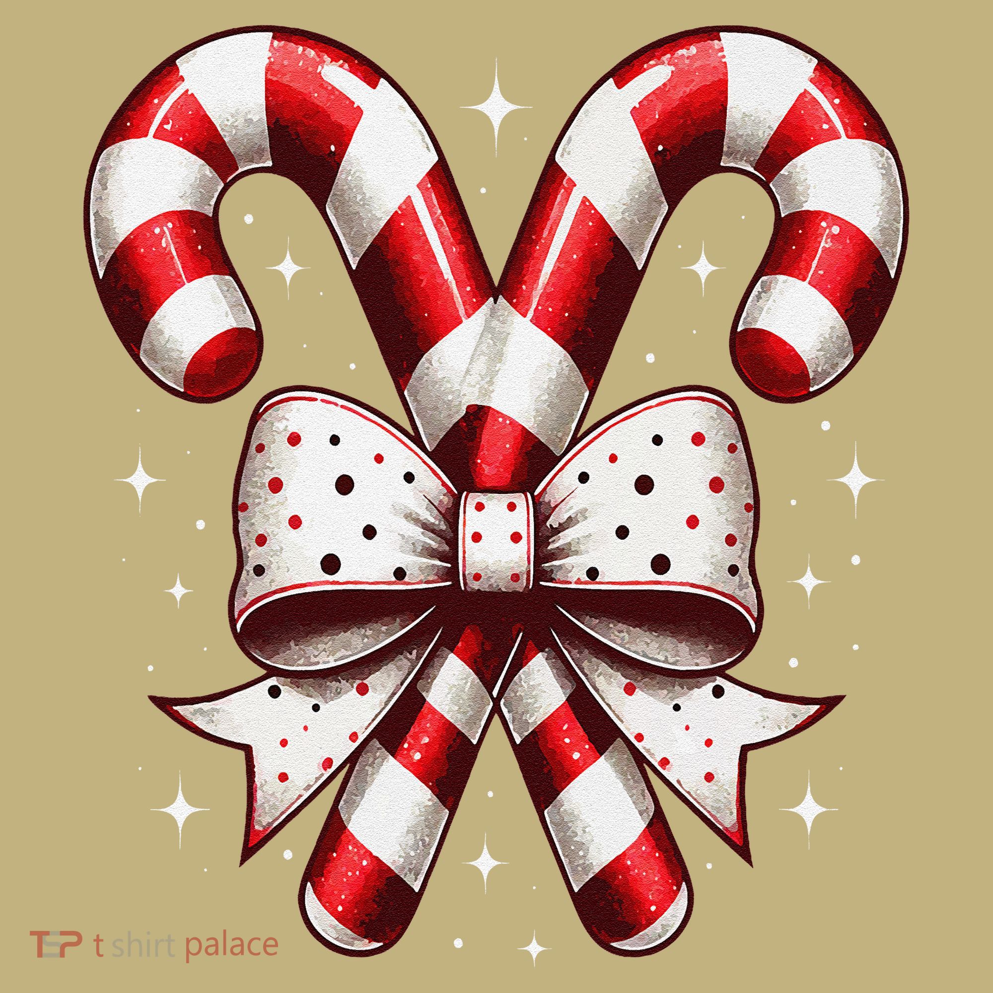 Christmas Holiday Candy Cane Retro Coquette Bow Women Girl Sweatshirt