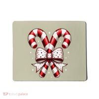 Christmas Holiday Candy Cane Retro Coquette Bow Women Girl Mousepad thumb 0