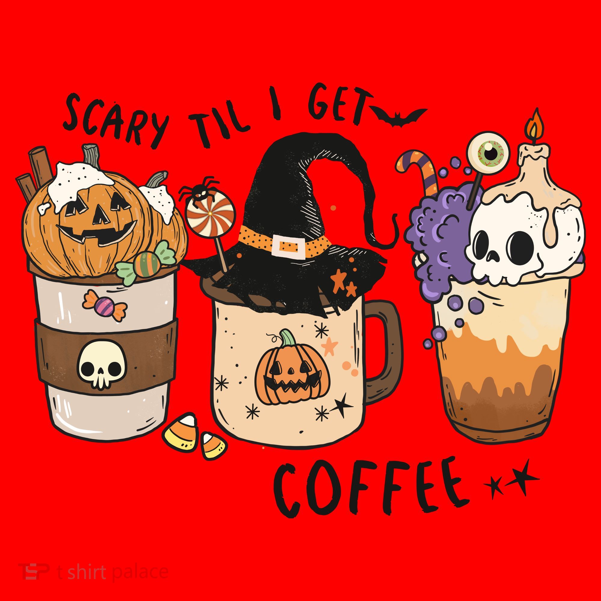 Coffee Halloween Santa Hat
