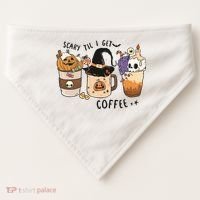 Coffee Halloween USA-Made Doggie Bandana thumb 0