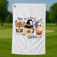 Coffee Halloween Golf Towel thumb 1