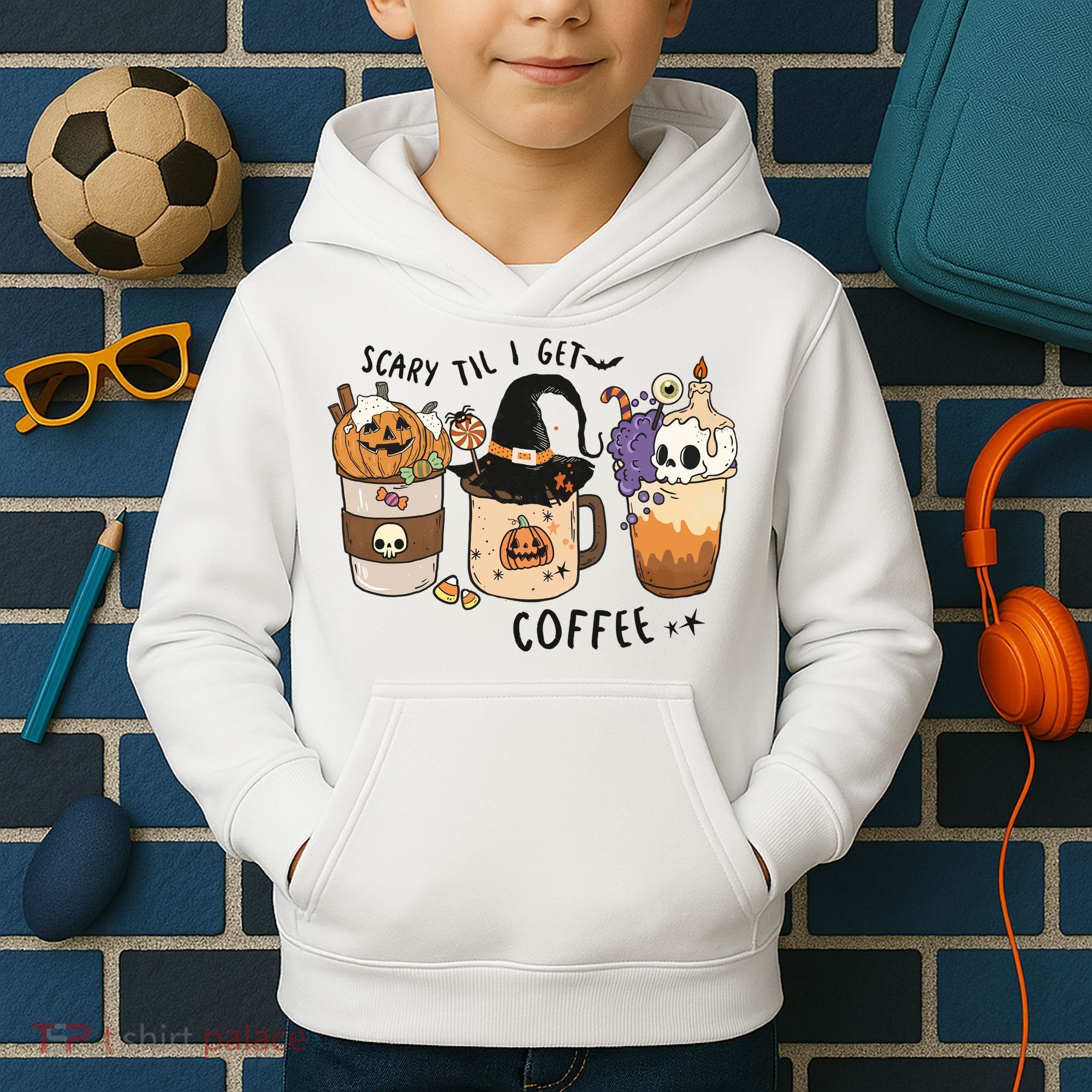 Coffee Halloween Kids Hoodie