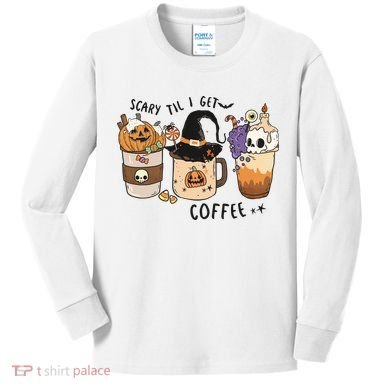 Coffee Halloween Kids Long Sleeve Shirt