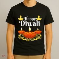 Cool Happy Diwali Festival Of Light Diva Lanterns T-Shirt thumb 3