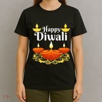 Cool Happy Diwali Festival Of Light Diva Lanterns T-Shirt thumb 4