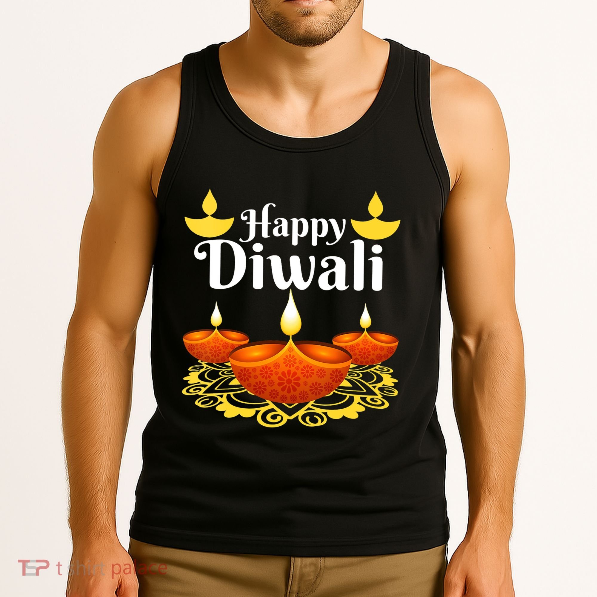 Cool Happy Diwali Festival Of Light Diva Lanterns Tank Top