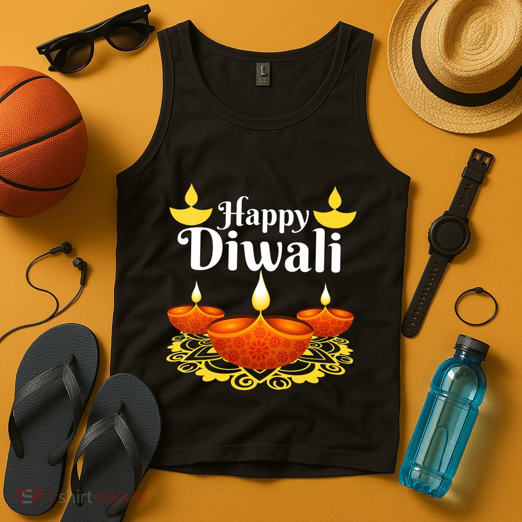 Cool Happy Diwali Festival Of Light Diva Lanterns Tank Top