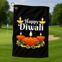 Cool Happy Diwali Festival Of Light Diva Lanterns Golf Towel thumb 1