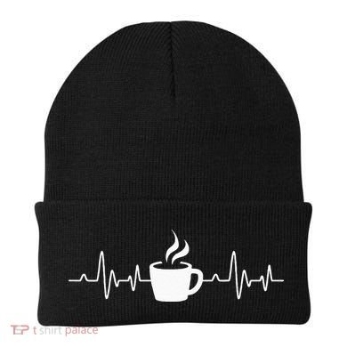 Coffee Heartbeat Drinking Coffee Beanie