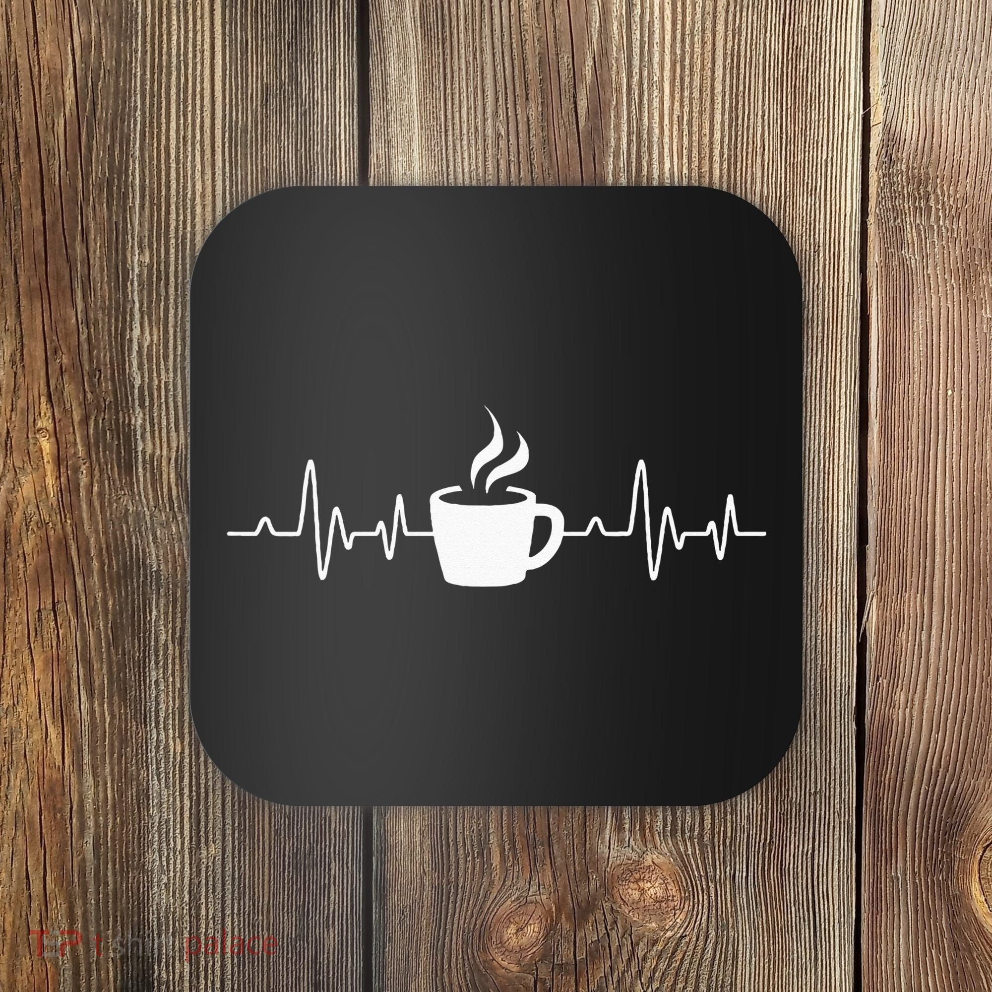 Coffee Heartbeat Drinking Coffee Coaster