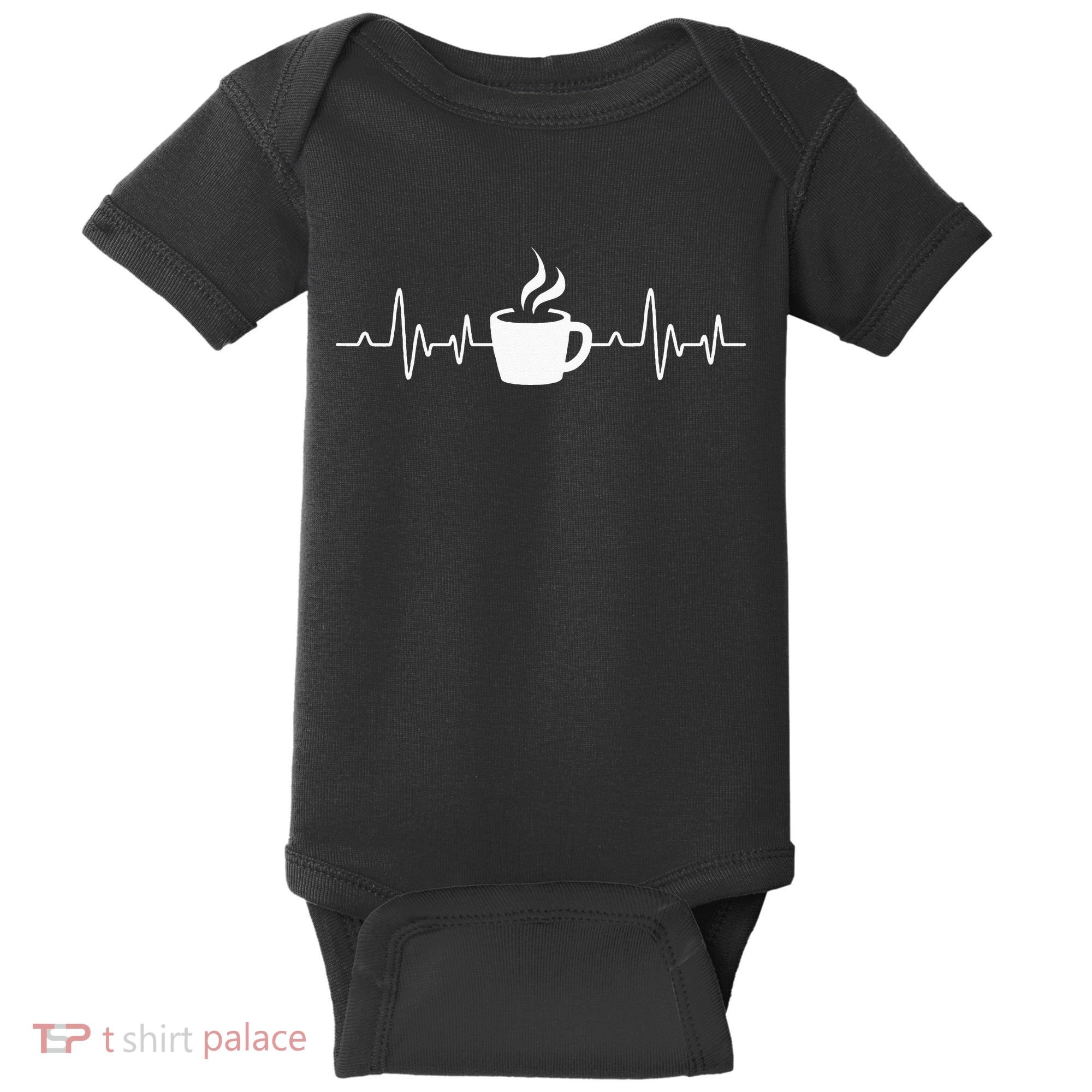 Coffee Heartbeat Drinking Coffee Baby Bodysuit
